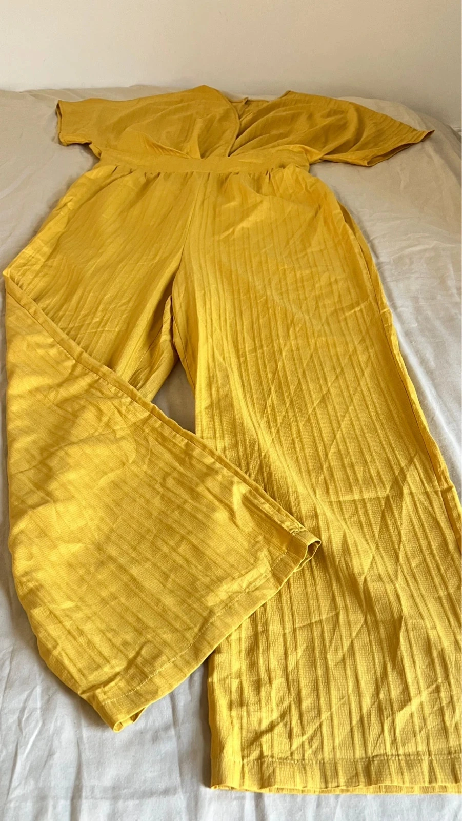 Bright Mustard yellow Wide Leg Jumpsuit.
